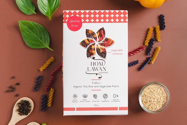 HOM LAWAN FUSILLI Organic Thai Rice and Vegetable Pasta